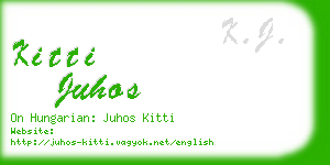 kitti juhos business card